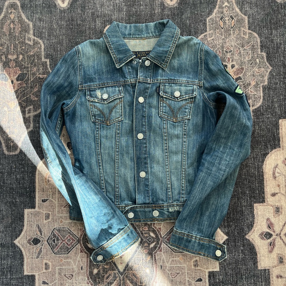 Vintage Juicy Couture Distressed Blue Jean Jacket